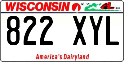 WI license plate 822XYL