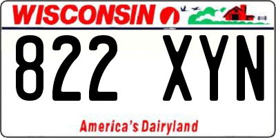 WI license plate 822XYN