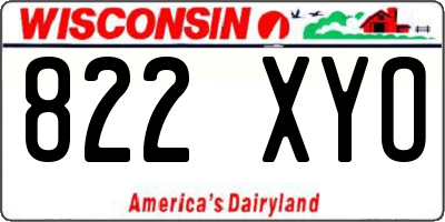 WI license plate 822XYO