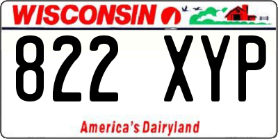 WI license plate 822XYP