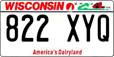 WI license plate 822XYQ