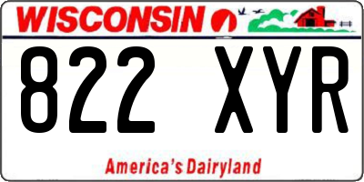 WI license plate 822XYR