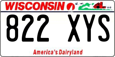 WI license plate 822XYS