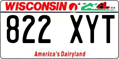 WI license plate 822XYT