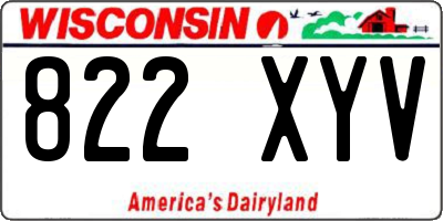 WI license plate 822XYV