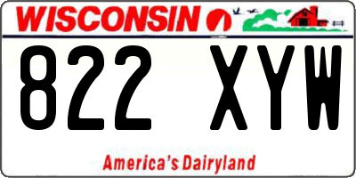 WI license plate 822XYW