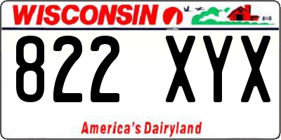 WI license plate 822XYX