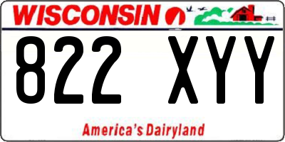 WI license plate 822XYY
