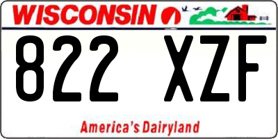 WI license plate 822XZF