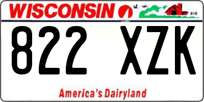 WI license plate 822XZK