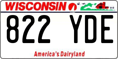 WI license plate 822YDE