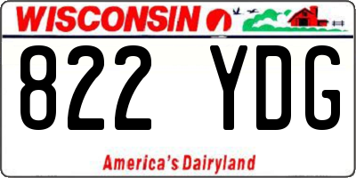 WI license plate 822YDG