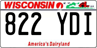 WI license plate 822YDI