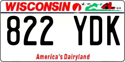 WI license plate 822YDK