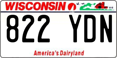 WI license plate 822YDN