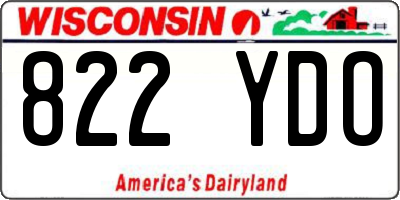 WI license plate 822YDO