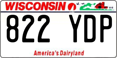 WI license plate 822YDP