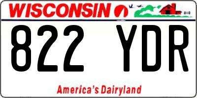 WI license plate 822YDR