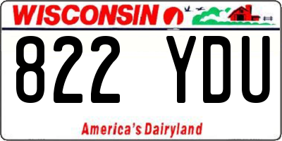 WI license plate 822YDU
