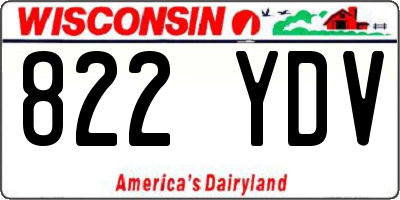 WI license plate 822YDV