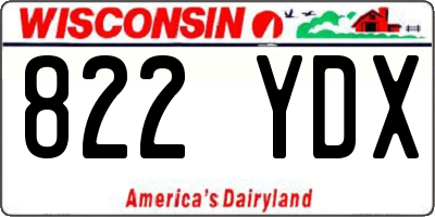 WI license plate 822YDX