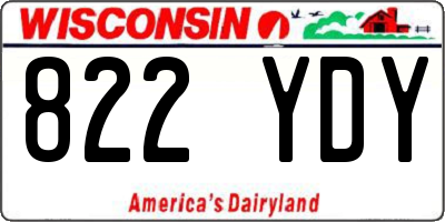 WI license plate 822YDY