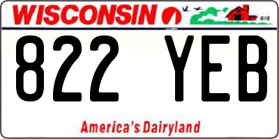WI license plate 822YEB