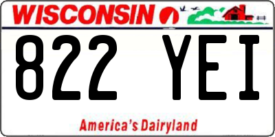 WI license plate 822YEI