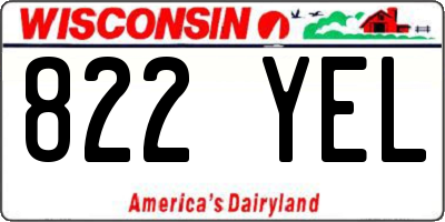 WI license plate 822YEL
