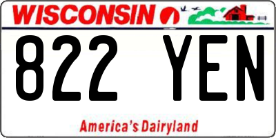 WI license plate 822YEN