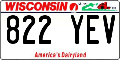 WI license plate 822YEV