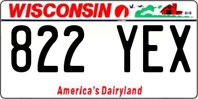 WI license plate 822YEX