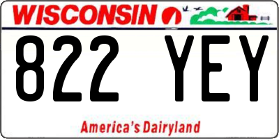 WI license plate 822YEY