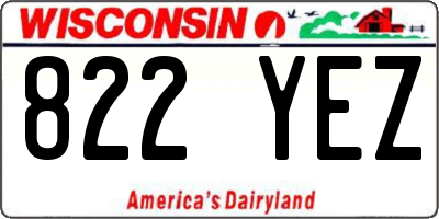 WI license plate 822YEZ
