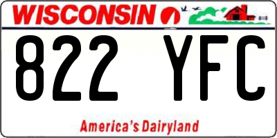 WI license plate 822YFC