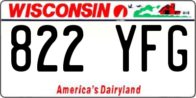 WI license plate 822YFG