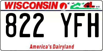 WI license plate 822YFH