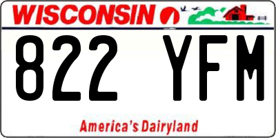 WI license plate 822YFM