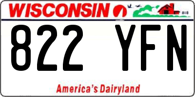 WI license plate 822YFN