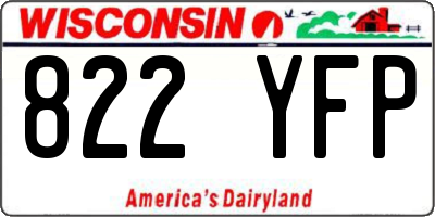 WI license plate 822YFP