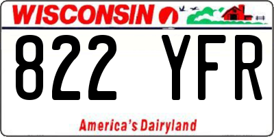 WI license plate 822YFR