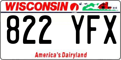 WI license plate 822YFX