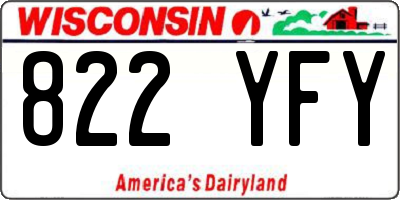 WI license plate 822YFY