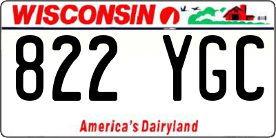 WI license plate 822YGC