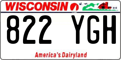 WI license plate 822YGH