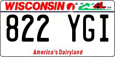 WI license plate 822YGI