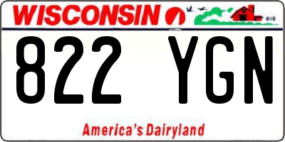 WI license plate 822YGN