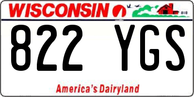 WI license plate 822YGS