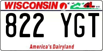 WI license plate 822YGT