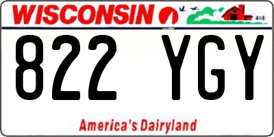 WI license plate 822YGY